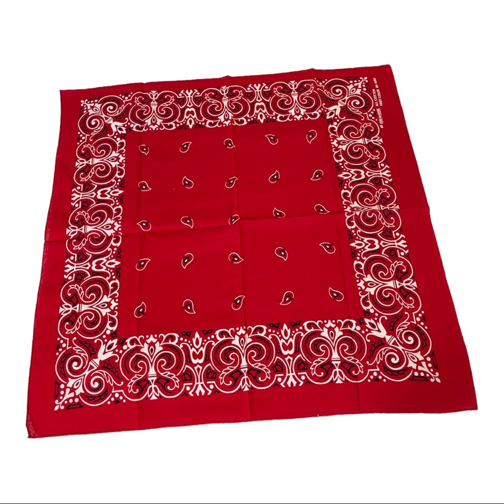 Vintage red handkerchief bandanna classic - Picture 1 of 4